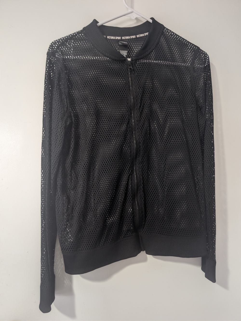Women's Black Mesh Zip-Up Jacket Small Excellent Condition Like New